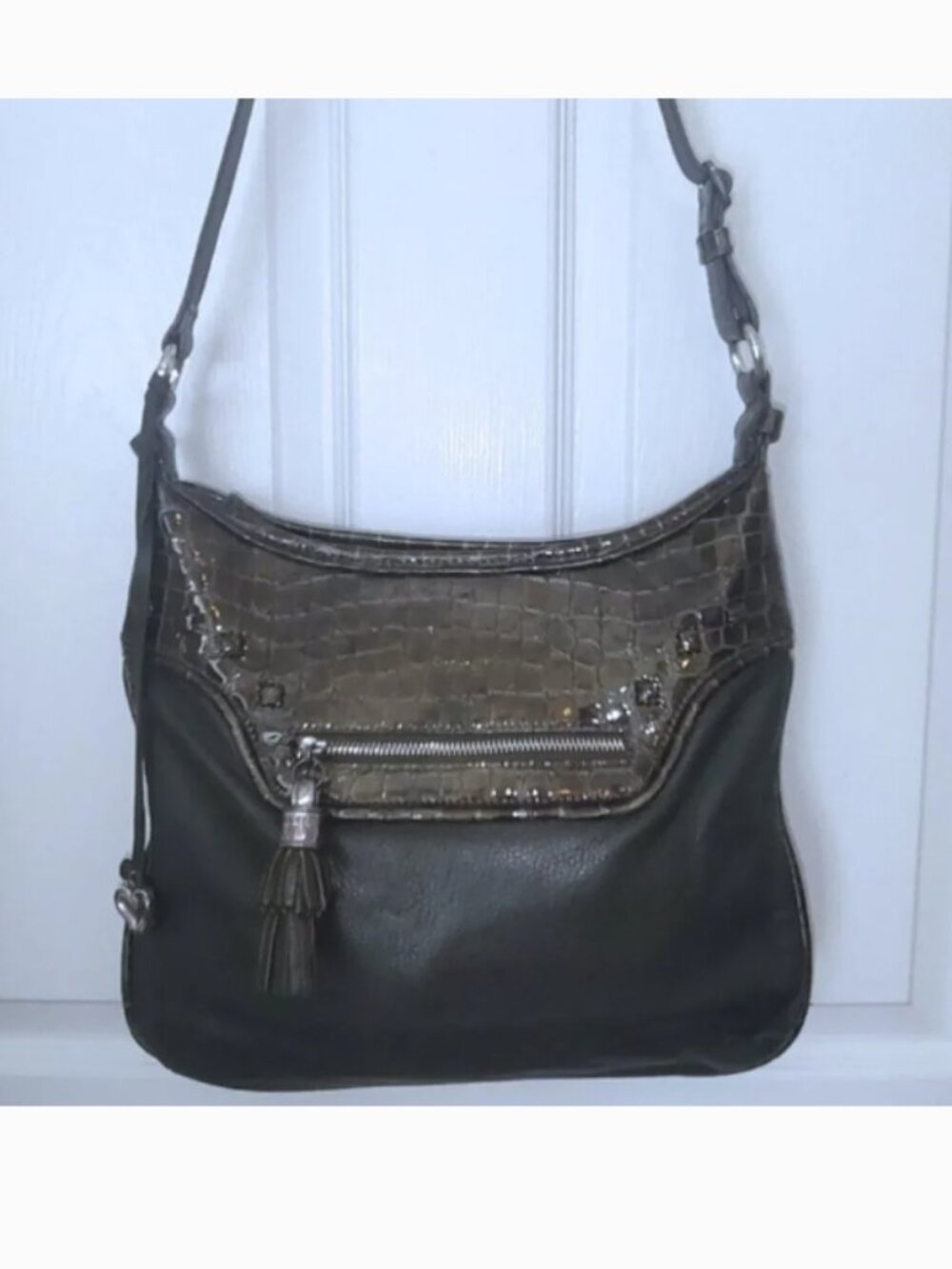 Brighton croc embossed shoulder bag EUC
